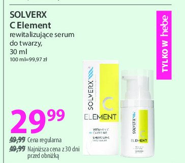 Serum do twarzy rewitalizujące Solverx element c promocja w Hebe