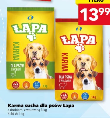 Karma sucha dla psów z drobiem Łapa promocja w LEWIATAN