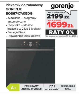Piekarnik do zabudowy BOS6747A05DG promocja w NEONET