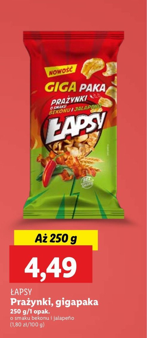 Prażynki bekon- jalapeno Łapsy promocja