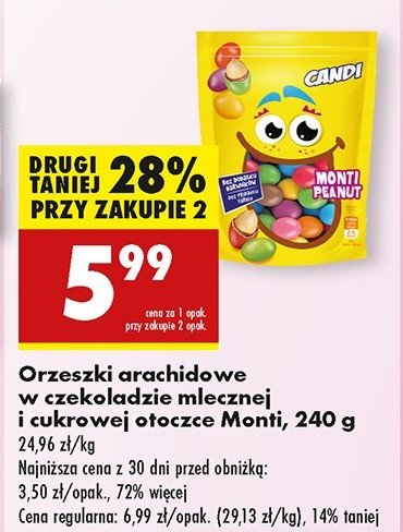 Orzeszki arachidowe w czekoladzie mlecznej Candi (biedronka) promocja