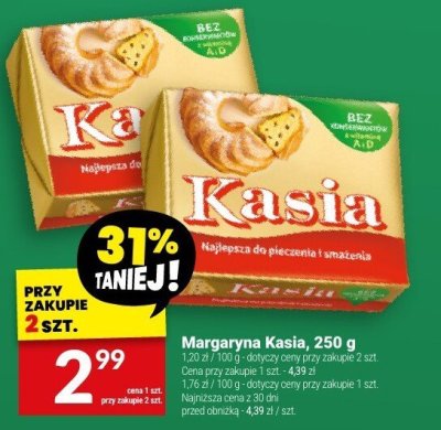 Margaryna Kasia, 250 g promocja w Twój Market