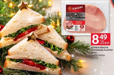 Szynka krucha sałatkowana plastry promocja w Selgros