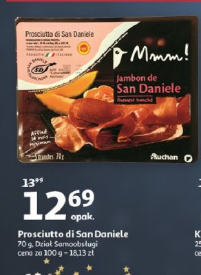 Szynka prosciutto de san daniele Auchan promocja