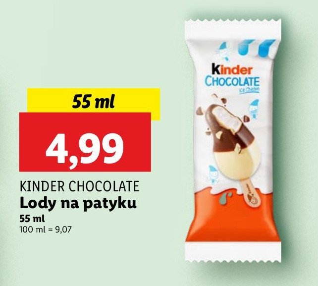 Lód Kinder chocolate promocja w Lidl