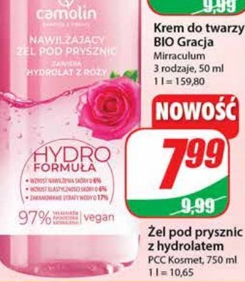 Żel pod prysznic hydrolat z róży Camolin promocja