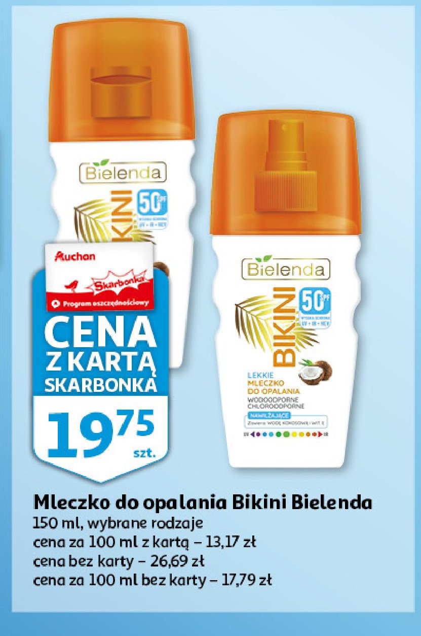 Mleczko kokosowe do opalania 50 spf Bielenda bikini promocja
