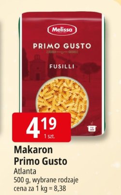 Makaron Primo Gusto Fusilli Atlanta Melissa promocja w Leclerc