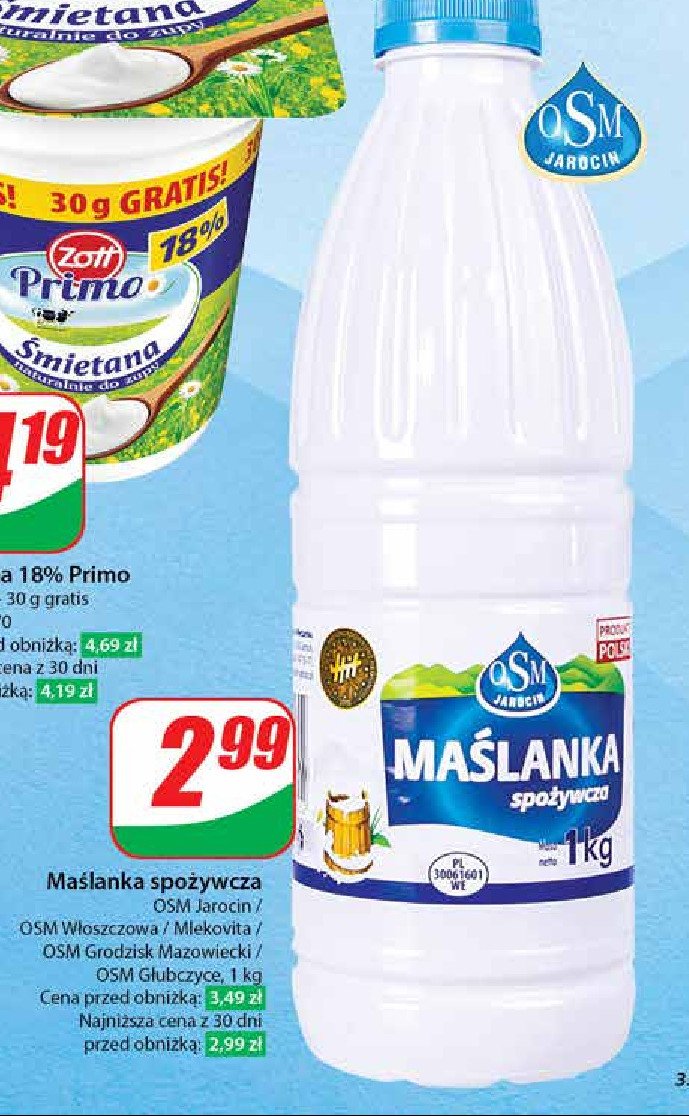 Maslanka naturalna GRODZISK promocja w Dino