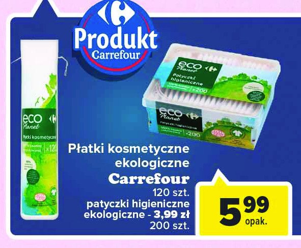 Płatki kosmetyczne Carrefour eco planet promocja