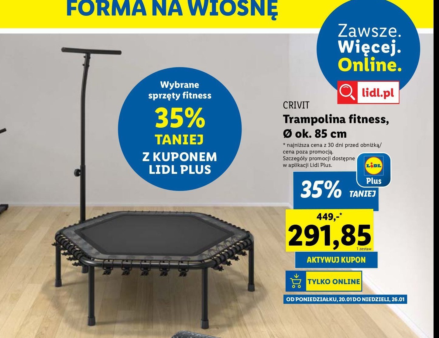 Trampolina fitness Crivit promocja