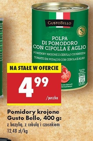 Pomidory krojone z bazylią Gustobello promocja