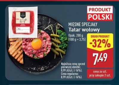 Tatar wołowy Mięsne specjały zawsze świeże (aldi) promocja