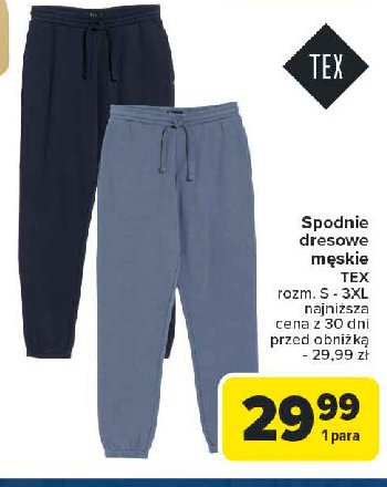 Spodnie dresowe męskie s-3xl Tex promocja w Carrefour