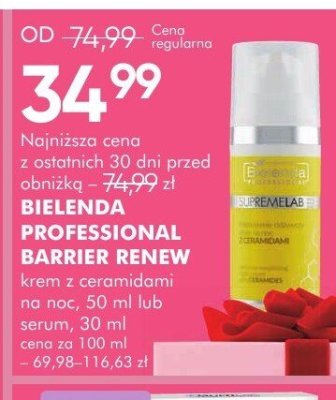 Krem BIELENDA PROFESSIONAL BARRIER RENEW z ceramidami na noc, 50 ml lub serum, 30 ml promocja w Super-Pharm