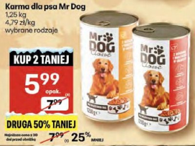 Karma dla psa Mr Dog promocja w Delikatesy Centrum