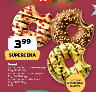 Donut z nadzieniem pistacjowym promocja w Netto