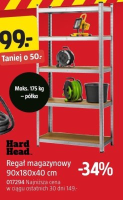 Regał magazynowy 90x180x40 cm Hard Head promocja w Jula