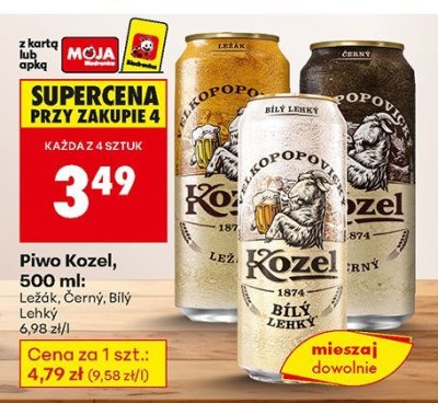 Piwo Kozel, 500 ml: Bily Lezak promocja w Biedronka