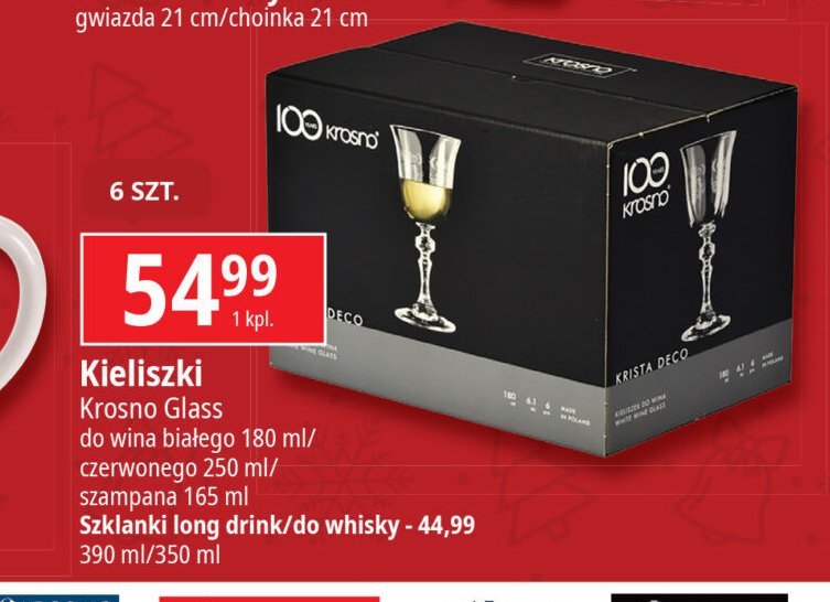 Szklanki do whisky 350 ml Krosno s.a. promocja w Leclerc