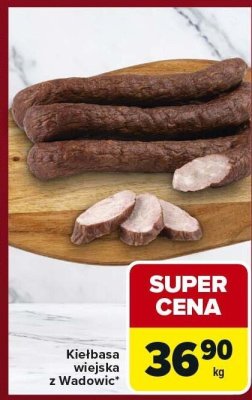Kiełbasa wiejska z Wadowic promocja w Carrefour Express