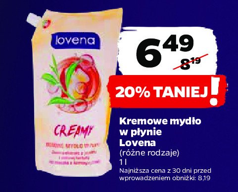 Myd艂o w p艂ynie creamy Lovena promocja