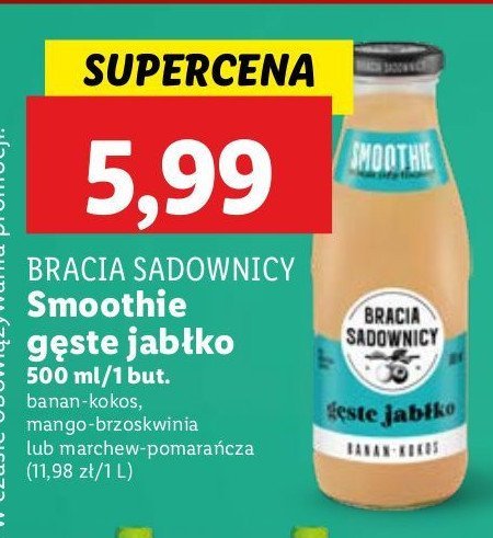 Napój smoothie mango-brzoskwinia Bracia sadownicy promocja