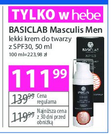 Krem lekki do twarzy spf30 Basiclab masculis men promocja