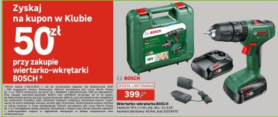 Wiertarko-wkrętarka BOSCH napięcie: 18 V, poj. aku.: 2 x 2 Ah promocja w Leroy Merlin