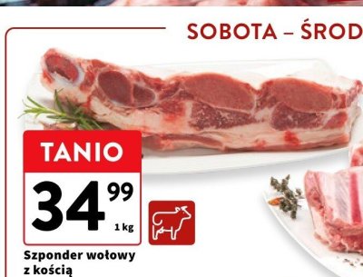 Szponder wołowy z kością promocja w Intermarche