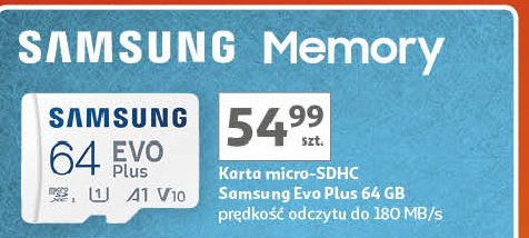 Karta pamięci evo plus microsdxc 64gb Samsung promocja