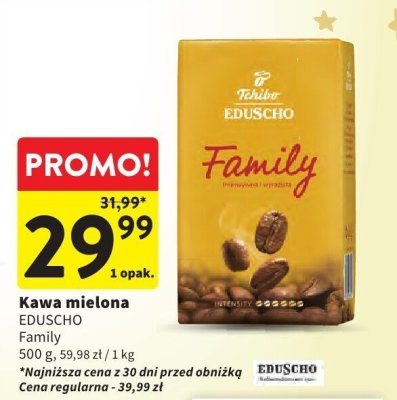Kawa mielona EDUSCHO Family, 500 g, 59,98 zł / 1 kg promocja w Intermarche