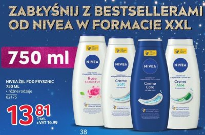 Żel pod prysznic Nivea 750 ml różne rodzaje promocja w Selgros