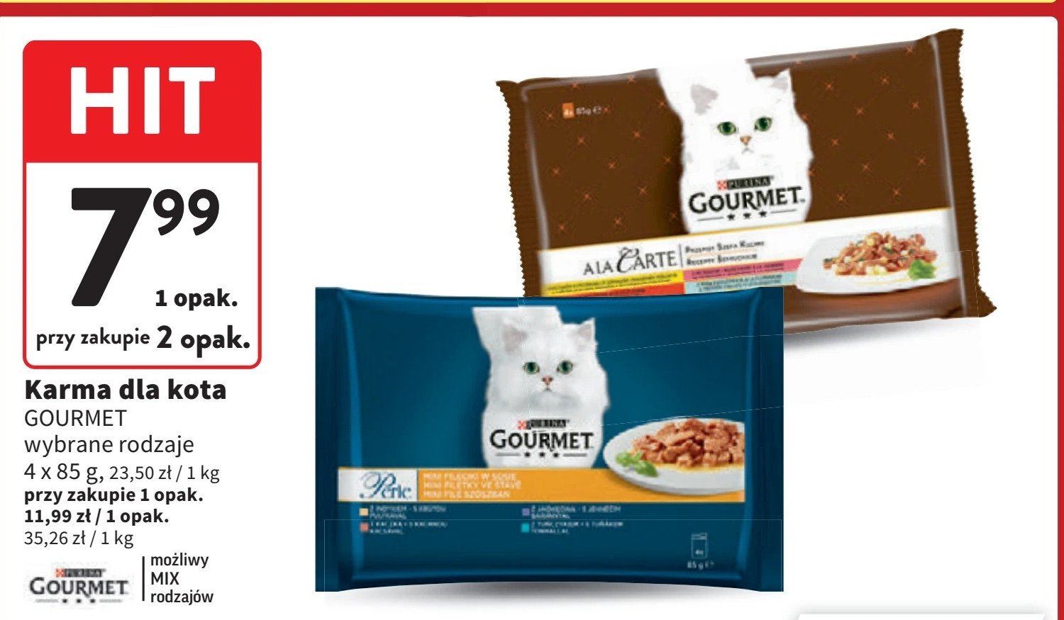 Karma dla kota chef's recipes Purina gourmet a la carte promocja w Intermarche