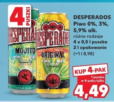 Piwo Desperados promocja w Kaufland