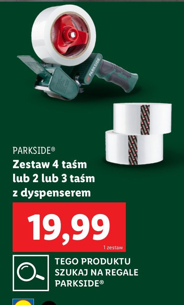 Taśmy z dyspenserem Parkside promocja