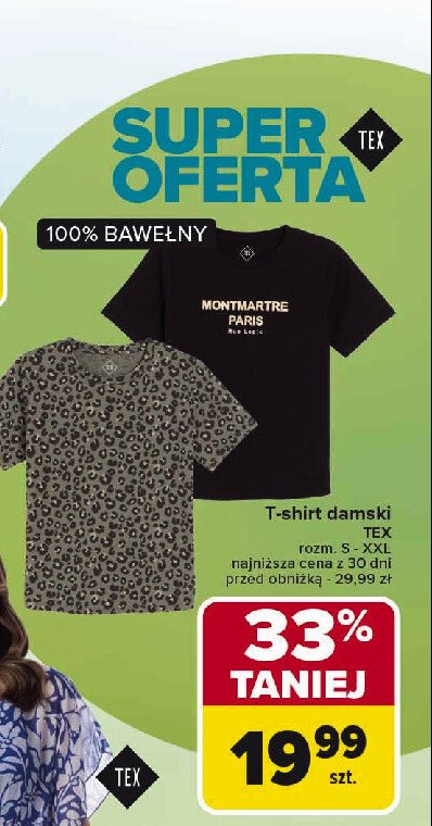 T-shirt damski rozm. s-xxl Tex promocja w Carrefour