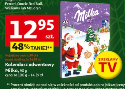 Kalendarz adwentowy Milka, 90g promocja w Auchan