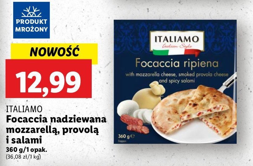 Focaccia mozzarella provola i salami Italiamo promocja