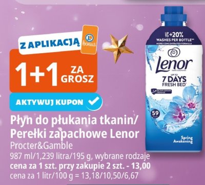 Płyn do płukania tkanin/Perełki zapachowe Lenor Procter&Gamble promocja w Leclerc