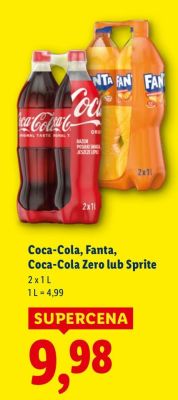 Napój Coca-Cola 2 x 1 l promocja w Lidl