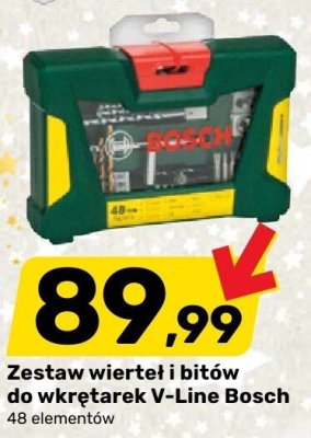 Zestaw wierteł i bitów do wkrętarek V-Line Bosch 48 elementów promocja w Bricomarche