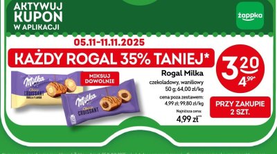 Rogal Milka czekoladowy promocja w Żabka