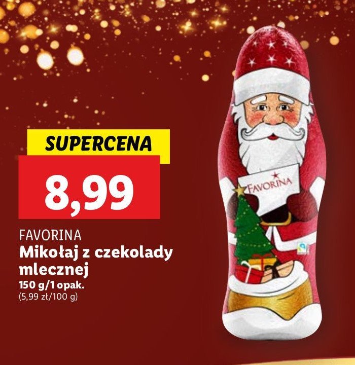 Mikołaj z czekolady mlecznej Favorina promocja