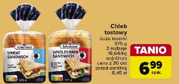 Chleb tostowy pełnoziarnisty Schulstad promocja