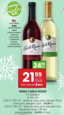 Wino Carlo Rossi (5 rodzajów) 0,75l promocja w Twój Market