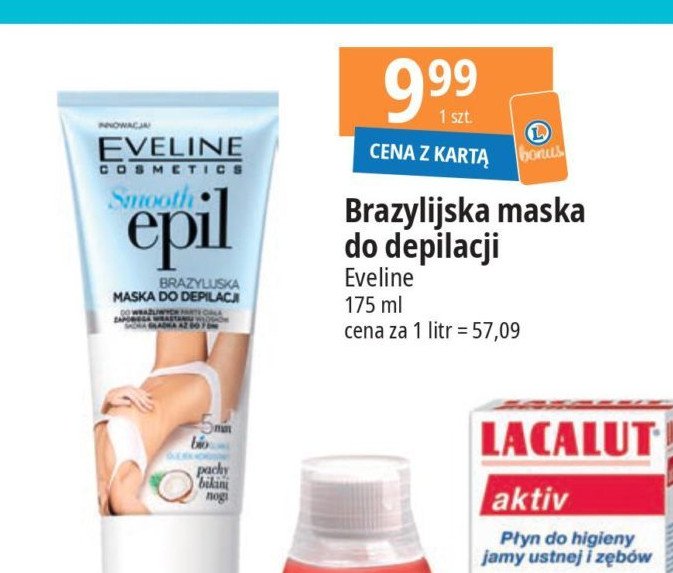 Brazylijska maska do depilacji z bioglinką z olejkiem kokosowym Eveline smooth epil promocja