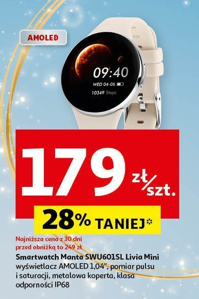 Smartwatch swu601sl livia mini Manta promocja w Auchan