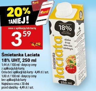 Śmietanka Łaciata 18% UHT promocja w Twój Market