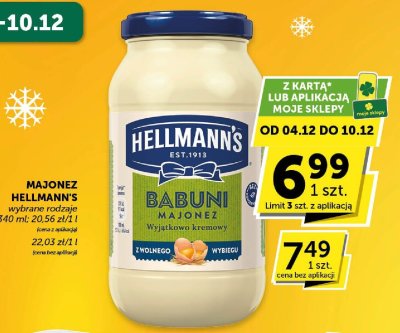 Majonez Hellmann's Babuni wybrane rodzaje promocja w ABC